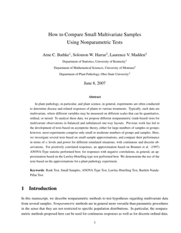 How to Compare Small Multivariate Samples Using Nonparametric Tests