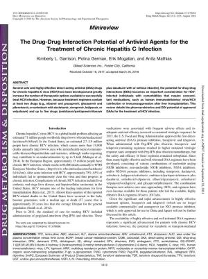 The Drug-Drug Interaction Potential of Antiviral Agents for the Treatment of Chronic Hepatitis C Infection