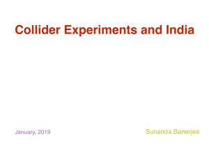 Collider Experiments and India