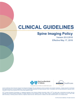 Spine Imaging Policy Version 20.0.2018 Effective May 17, 2018