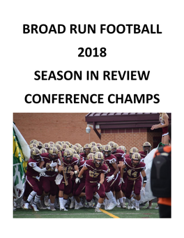 Broad Run Football 2018 Season in Review Conference Champs