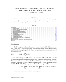 Cohomological Hasse Principle and Motivic Cohomology for Arithmetic Schemes