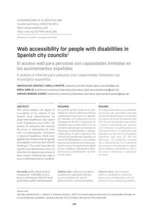 Web Accessibility for People with Disabilities in Spanish City Councils