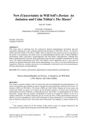 An Imitation and Colm Tóibín's the Master