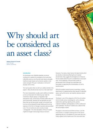 Why Should Art Be Considered As an Asset Class?