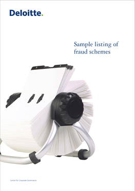 Sample Listing of Fraud Schemes