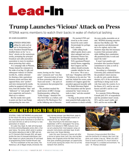 Lead-In Trump Launches ‘Vicious’ Attack on Press RTDNA Warns Members to Watch Their Backs in Wake of Rhetorical Lashing