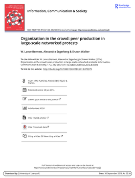 Peer Production in Large-Scale Networked Protests