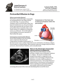 Brochure Title: Pericardial Effusion in Dogs