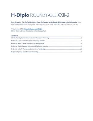 H-Diplo ROUNDTABLE XXII-2