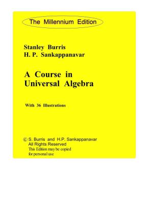 A Course in Universal Algebra