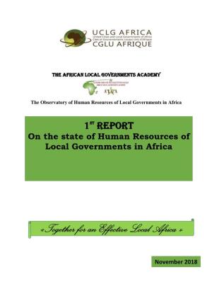 1St Report on the State of Human Resources of Local Governments in Africa