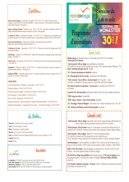 Programme D'animations