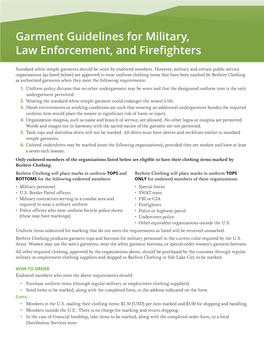 Garment Guidelines for Military, Law Enforcement, and Firefighters