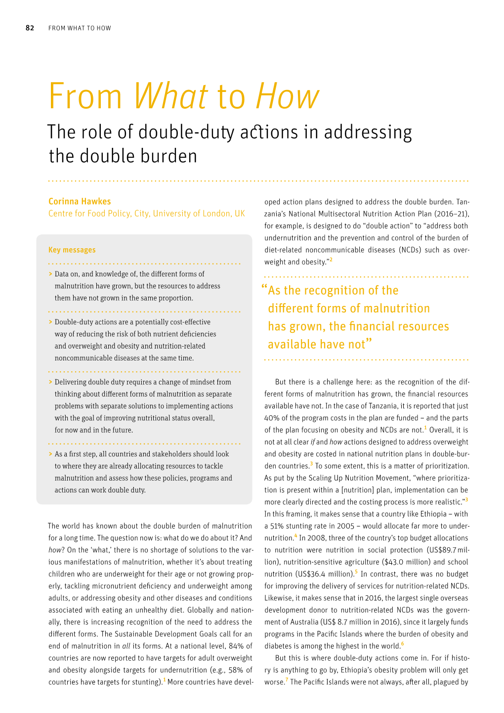 The Role of Double-Duty Actions in Addressing the Double Burden