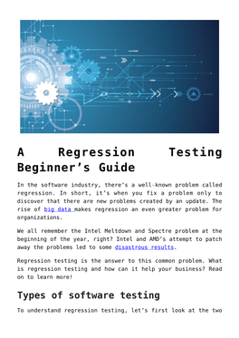A Regression Testing Beginner's Guide