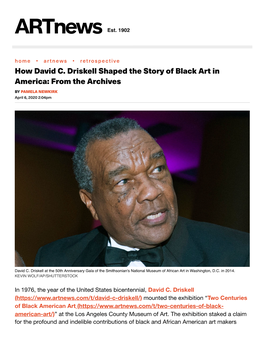 How David C. Driskell Shaped the Story of Black Art in America: from the Archives