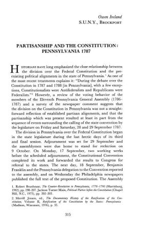 Suny, Brockport Partisanship and the Constitution