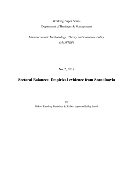 Sectoral Balances: Empirical Evidence from Scandinavia