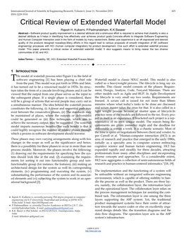 Critical Review of Extended Waterfall Model