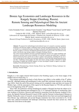 Earsel Symposium Proceedings Template