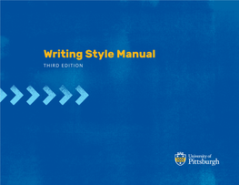 University of Pittsburgh Writing Style Manual
