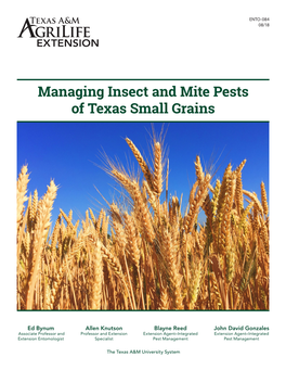 Managing Insect and Mite Pests of Texas Small Grains