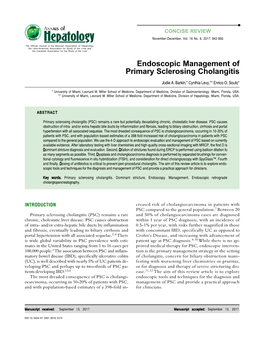 Endoscopic Management of Primary Sclerosing Cholangitis