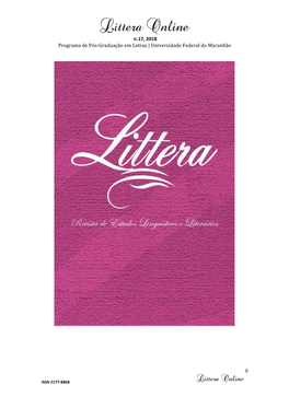 N.17, 2018 Programa De Pós-Graduação Em Letras | Universidade Federal Do Maranhão