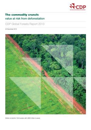 Value at Risk from Deforestation CDP Global Forests Report 2013