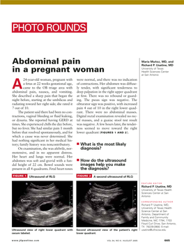 Abdominal Pain in a Pregnant Woman ▲