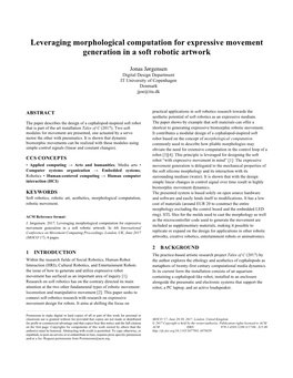 Leveraging Morphological Computation for Expressive Movement Generation in a Soft Robotic Artwork