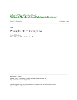 Principles of U.S. Family Law Vivian E