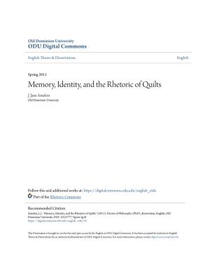 Memory, Identity, and the Rhetoric of Quilts J