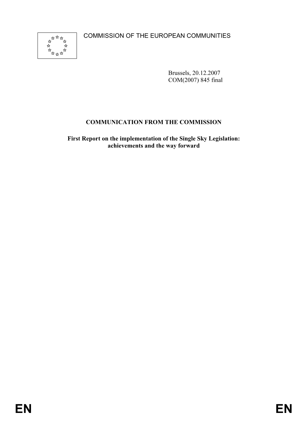 845 Final COMMUNICATION from the COMMISSION First Report O