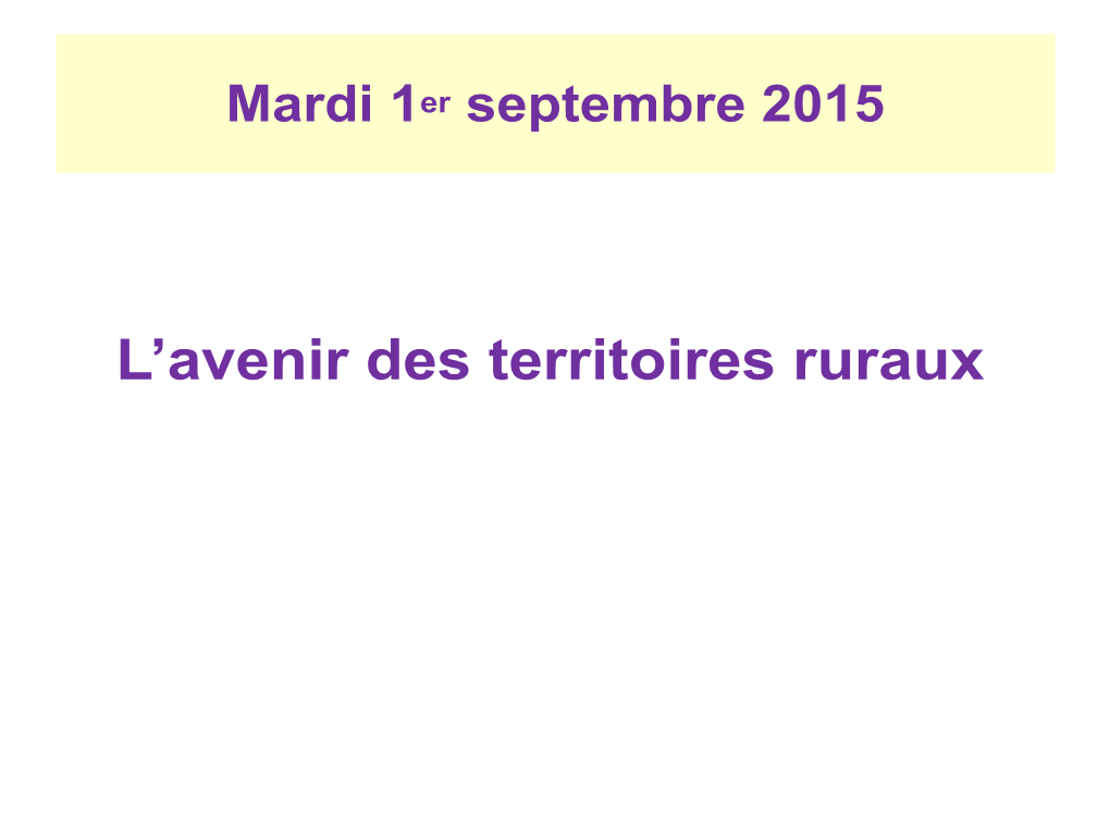 Territoires Ruraux La Démographie Locale