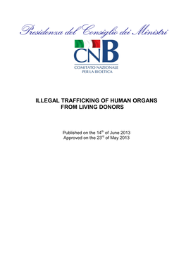 Illegal Trafficking of Human Organs from Living Donors