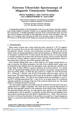 Extreme Ultraviolet Spectroscopy of Magnetic Cataclysmic Variables FRITS PAERELS,1 MIN YOUNG HUR,1 and CHRISTOPHER W
