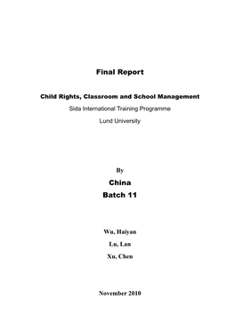 Final Report China Batch 11