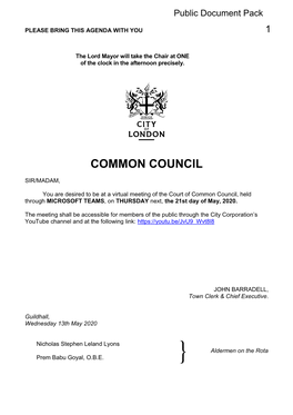 (Public Pack)Agenda Document for Court of Common Council, 21/05