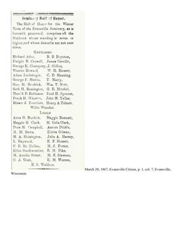 Evansville Citizen, P. 4, Col. 1, July 3, 1867, Evansville Review