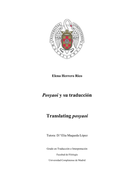 Posyaoi Y Su Traducción Translating Posyaoi