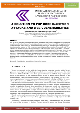 A Solution to Php Code Injection Attacks and Web