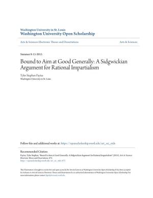 A Sidgwickian Argument for Rational Impartialism Tyler Stephen Paytas Washington University in St