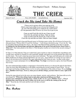 The Crier Volume 57 Issue 9 Phone: (229) 294-8073 September 2020