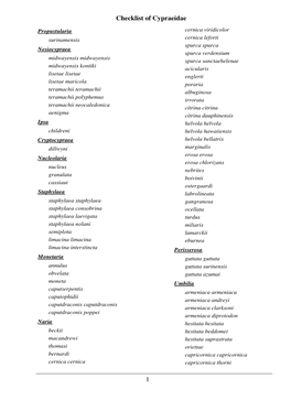 Checklist of Cypraeidae