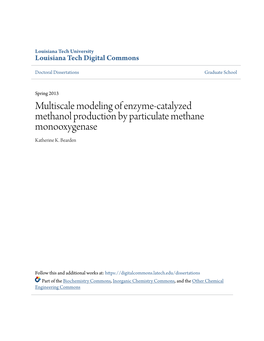 Multiscale Modeling of Enzyme-Catalyzed Methanol Production by Particulate Methane Monooxygenase Katherine K