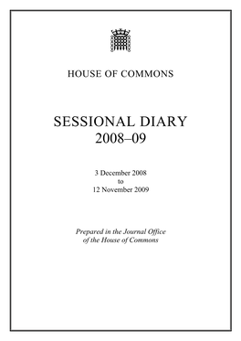 Sessional Diary 2008–09