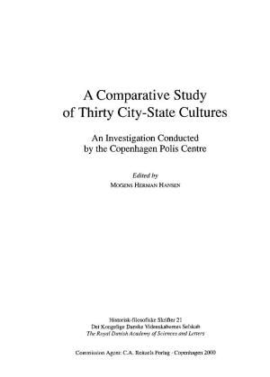A Comparative 'Study of Thirty City-State Cultures