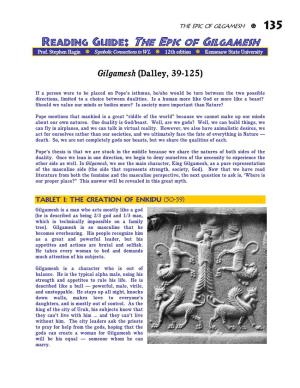 Reading Guide: the Epic of Gilgamesh Prof